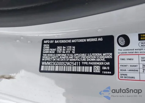 2025 Mini Hardtop Cooper S из США, поврежденный, VIN WMW23GD00S2W25411